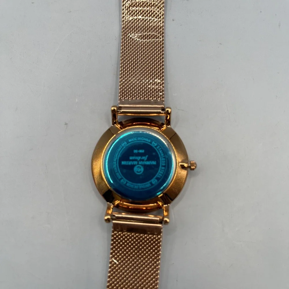 Hannah Martin Mesh Band Quartz Rhinestone Roman Numeral Dial Women's Wrist Watch